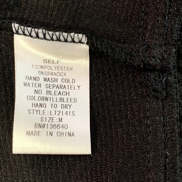 LuLu’s Black Stretch Crop Top Fishnet Panels Back Zip size M - Picture 9 of 11